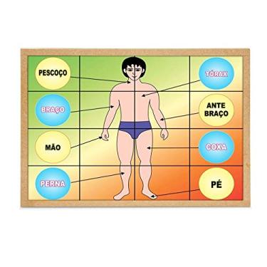 Imagem de Quebra Cabeça Corpo Humano Base Mdf Com 16 Peças