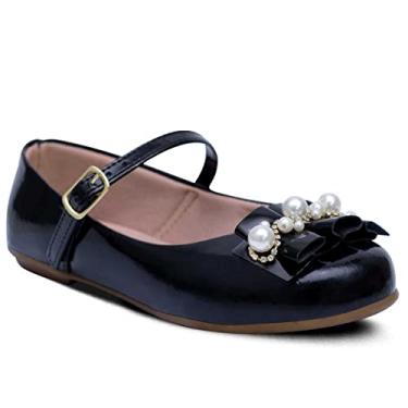 Imagem de Sapatilha Popidi Infantil Feminina Perola Sanfonado 02.24J (Preto, BR, Criança de 4 a 8 anos, Numérico, 30)