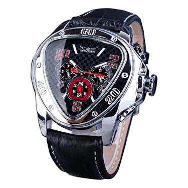 Imagem de Relógio de pulso masculino automático com design de corrida triangular da moda Jaragar