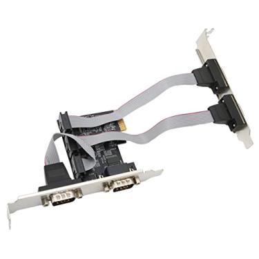Imagem de Placa de expansão PCIE PCI Express X1 para interface 4 portas seriais RS232 placa adaptadora de aplicativos largos