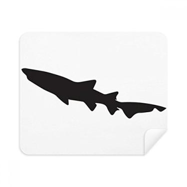 Imagem de Pano de limpeza Black Shark Biology Fish Outline Limpador de tela 2 peças de tecido de camurça