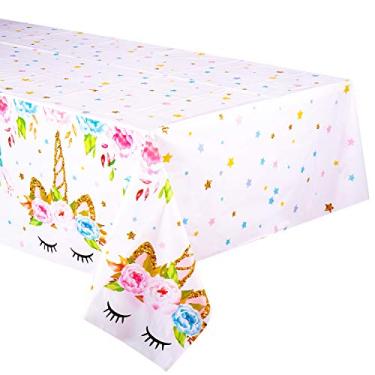 Imagem de Unicorn Themed Birthday Party Decorations - Unicorn Plastic Tablecloth 130cm x 230cm ,Disposable Table Cover Magical Unicorn Party Supplies for Girls and Baby Shower