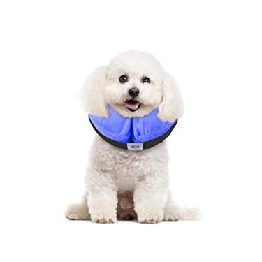 Imagem de MCHY Cone inflável para cães, coleira de recuperação ajustável para cães após a cirurgia, evita mordidas e arranhões, não bloqueia a visão (azul, S-Neck 17 a 30 cm)