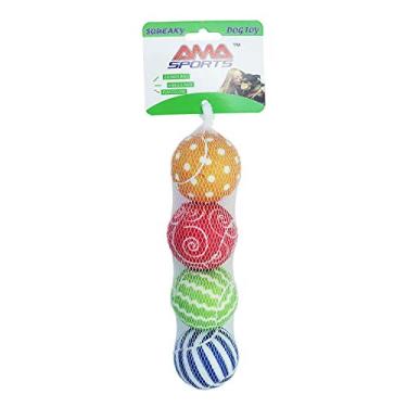 Imagem de Bolas de tênis para cães com barulho para cães pequenos, pacote com 4 bolas (4 bolas, médio)