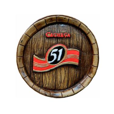 Imagem de Tampa De Barril Artesanal Média Em Alto Relevo Cachaça 51