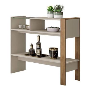 Imagem de Aparador Com 2 Prateleiras Mênfis Off White/Buriti - Caemmun