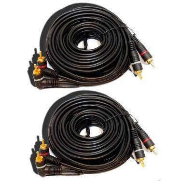 Imagem de 2 Cabos Rca 5 Metros P/ Modulo, Amplificador Banhado A Ouro