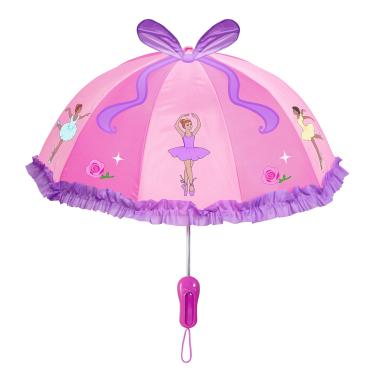 Imagem de Kidorable Guarda-chuva de bailarina rosa para meninas com dançarinos de balé divertidos, fita pop-out, alça de sapato de ponta, rosa, tamanho nico