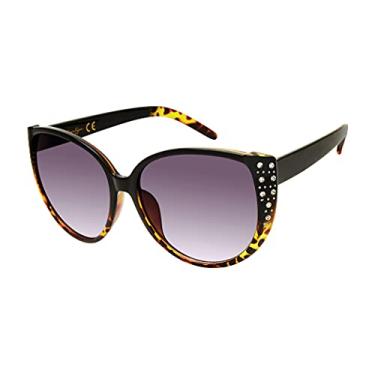 Imagem de Jessica Simpson J5837 Ombre Cat-Eye Sunglasses with Rhinestone Frame Detail and 100% UV Protection, 58 mm