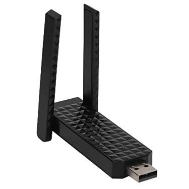 Imagem de Vbestlife Placa de rede Wi-Fi sem fio, adaptador de módulo de rede Wi-Fi de banda dupla de 600 Mbps com antena giratória externa, para laptop e desktop