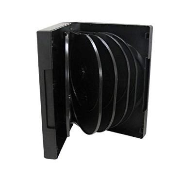 Imagem de Maxtek — Capas de DVD pretas com 12 discos e 5 bandejas de flip e manga externa transparente, pacote com 10