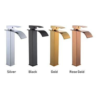 Imagem de Torneira Cachoeira Torneira Lavatório Lavatório de Latão Torneira Alta Monocomando Torneira Misturador Mistura Quente e Frio Torneira Lavatório