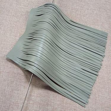 Imagem de 100cm 20/25/30cm PU couro borla franja guarnição fita de renda para bolsa roupas vestidos decoração diy acessórios de costura, cinza, 5mm, 20cm