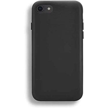 Imagem de HAODEE Capa protetora de telefone de couro, capa traseira protetora de telefone celular à prova de choque com tudo incluso para Apple iPhone SE 2Nd 4,7 polegadas (cor: preto)