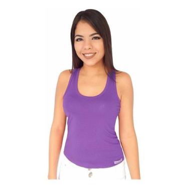 Imagem de Kit 5 Camiseta Regata Feminina Academia Lisa Fitness Viscose - Divina