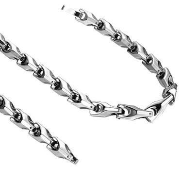 Imagem de Urban Jewelry Astro Snake Corrente masculina de aço inoxidável banhado a ouro 18K com base de carboneto de tungstênio, 22 inches, Metal, Sem Pedra Preciosa