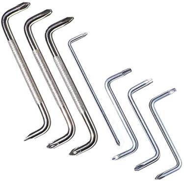 Imagem de Mulaibdin Chave de fenda de ângulo reto 7 peças, conjunto de chaves de fenda offset Ph3/Ph2/Ph1/Ph0/T25/T20/T15, chave de fenda de cabeça chata de 90 graus, chave de fenda de cabeça Phillips angular, chave de fenda de perfil baixo dobrada