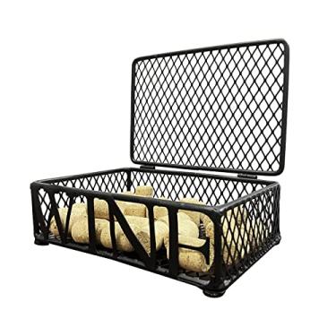 Imagem de OFILLES Caixa de suporte de cortiça de vinho, decoração de suporte de cortiça de vinho para armazenamento e exibição de cortiça, acessórios de vinho de bancada de cozinha