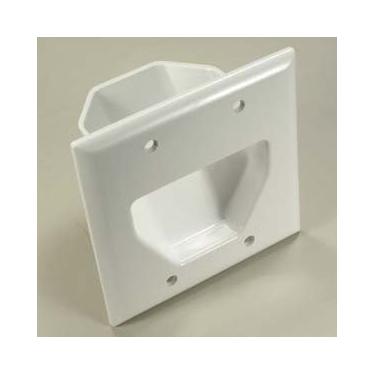 Imagem de Placa de cabo InstallerParts de baixa tensão recuada de 2 gangues – branca – Parafuso de montagem incluído