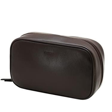 Imagem de Estojo Organizador Multiuso de Couro Legítimo Couro50 Ipê (Café)