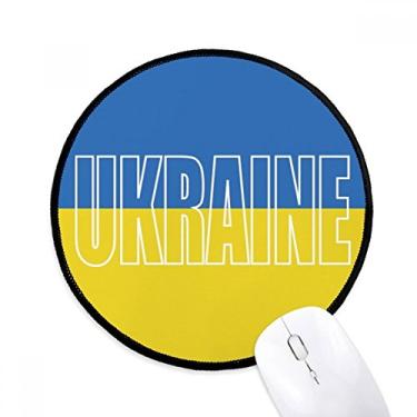 Imagem de DIYthinker Mouse pad com nome da bandeira do país da Ucrânia para mesa de escritório tapete redondo para computador