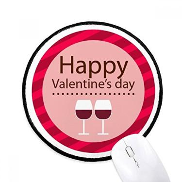 Imagem de Mouse pad rosa feliz dia dos namorados óculos desktop escritório tapete redondo para computador