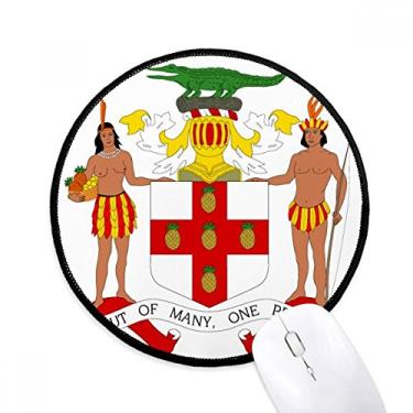 Imagem de DIYthinker Tapete de mouse com emblema nacional da América do Norte da Jamaica, tapete redondo para computador