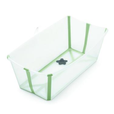 Imagem de Banheira Flexível Transparente Verde com Plug Térmico Stokke