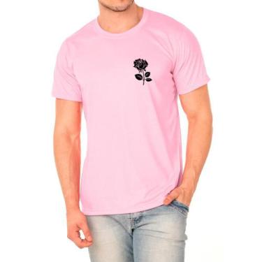 Imagem de Camiseta Básica Masculina Algodão Flor Conforto Casual - Ragor
