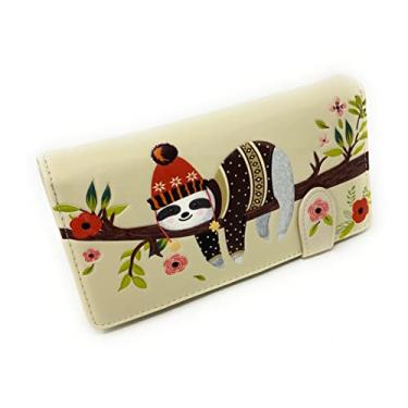 Imagem de Carteiras Femininas de Animal, Carteira com zíper, Bege preguiça, One Size