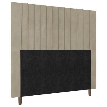 Imagem de Cabeceira Cama Box Casal King Size Nala 195cm Corano Bege