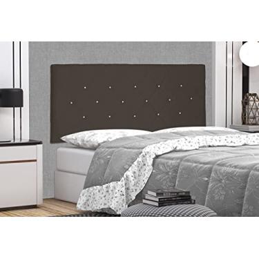 Imagem de Cabeceira Painel Estofada Queen Cama Box Casal Suspensa 1,60 M - Tânia (Suede, Café)