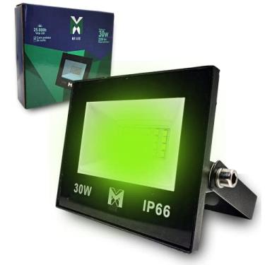 Imagem de Refletor LED SMD 30W Holofote Prova D'água Verde Bivolt Modelo Slim Jardim e Decoração - Bivolt
