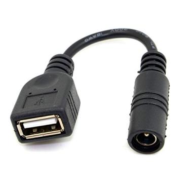 Imagem de Cabo adaptador de carregamento de 5 V USB fêmea para tomada de alimentação CC 5,5 2,1 mm para celular e tablet