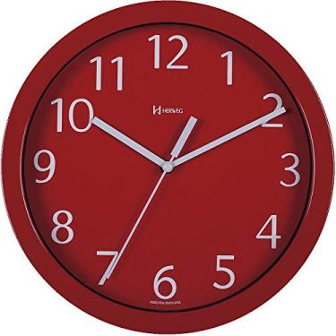 Imagem de Relógio de Parede Aluminio 24,5 cm Vermelho Herweg 6718-44