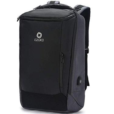 Imagem de Mochila de ombro Mochila USB multifuncional para computador ao ar livre para viagem, tecido impermeável de PVC de alta densidade