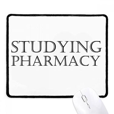 Imagem de Mouse pad antiderrapante com frases curtas para estudar farmácia para escritório, preto, bordas costuradas, presente