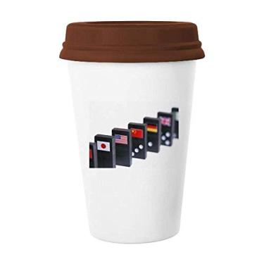 Imagem de Pai Gow Caneca de cerâmica com bandeira de dados para jogos Caneca de café e copo de cerâmica