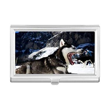 Imagem de Porta-cartões de visita com imagem de gato de neve e boca grande