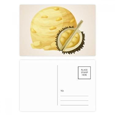 Imagem de Yellow Durian Ice Cream Ball picolés conjunto de cartão postal aniversário correspondência cartão de agradecimento