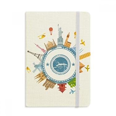 Imagem de Caderno com estampa de cidade de marco mundial da Terra, capa dura para diário clássico A5
