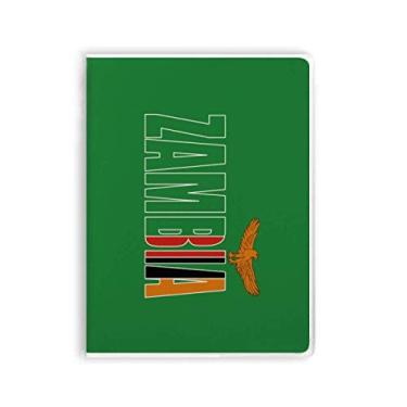Imagem de Diário de capa macia com nome da bandeira do país da Zâmbia Art Deco, presente moderno