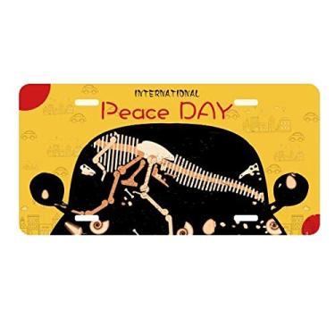 Imagem de DIYthinker Bones Bone Placa de Dinossauro Miniatura Placa de Carro Decoração Dia da Paz