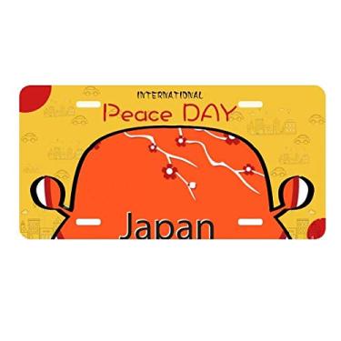 Imagem de DIYthinker Placa de licença com estampa de arte Sakura da cultura japonesa para decoração de carro, dia da paz