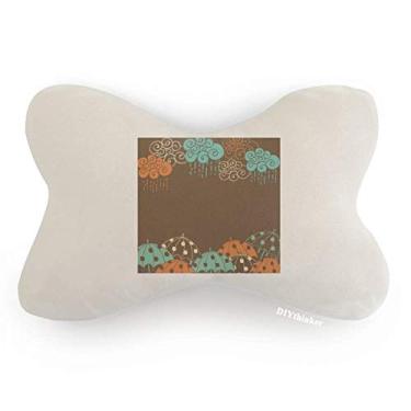 Imagem de DIYthinker Guarda-chuva nuvem estampa meteorológica acabamento de carro, almofada para apoio de cabeça