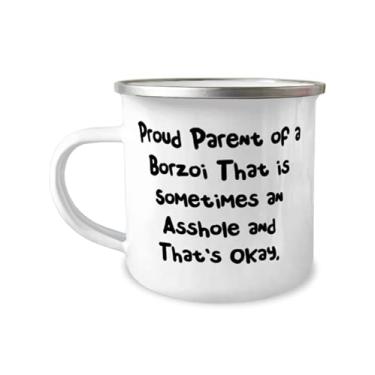 Imagem de Sarcasm Borzoi Dog Caneca de 355 ml, pai orgulhoso de um Borzoi que é às vezes, para os amantes de animais de estimação, presente de amigos, para cachorro Borzoi