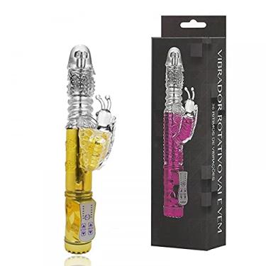 Imagem de YOUVIBE - Vibdrador Rotativo Vai e Vem Estimulador Clítoris Borboleta Cromado 36 Modos de Vibração Rotação Dourado REF:RT004G