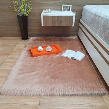 Imagem de Tapete Pelúcia Peludo 120x80 Pelo Alto 7cm Manta Capa Sofá Cor:ROSA