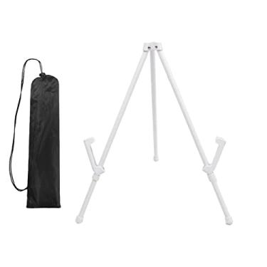 Imagem de Dynwave Suporte de cavalete de exibição de tripé para foto de casamento, cavalete de artista para pintura, tela, cavalete dobrável, BRANCO