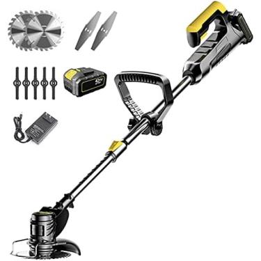 Imagem de Aparador De Barbante Sem Fio, Aparador De Grama Leve Para Uso Doméstico Aparador De Ervas Daninhas Cortador De Grama Elétrico Cortador De Grama Ajustável Em Altura Com Bateria De 42V 12000mA E Car